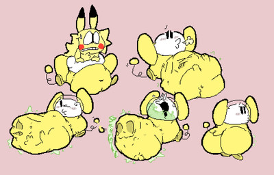 >_< ambiguous_anthro ambiguous_gender ambiguous_prey anthro anthro_pred anthro_prey armless belly belly_on_ground big_belly big_butt biped black_ear_tips black_eyes black_nose bloated blonde_hair blush bodily_fluids bodily_noises body_in_mouth body_outline bodysuit bone bone_imprints bones_in_stomach breath burp_cloud burping butt butt_expansion cheek_blush cheek_spots chest_tuft churn clenched_eyes clothing cloud_emanata death digestion digestion_noises digestion_sequence dipstick_ears distorted_text dripping_text duckface duo ear_markings ears_up emanata empty_eyes expansion eyes_closed face_imprint fatal_vore feet_first foot_imprint fully_inside fur gaping_mouth green_burp_cloud green_text hair hand_imprint head_back head_tuft huge_belly huge_butt imprint line_tail looking_at_another looking_at_belly looking_at_own_belly looking_at_self looking_at_viewer looking_back looking_back_at_viewer looking_down looking_down_at_another looking_down_at_belly looking_down_at_self male male_pred monotone_arms monotone_background monotone_bodysuit monotone_hair monotone_hands monotone_skinsuit motion_lines mouth_closed multicolored_ears narrowed_eyes navel nervous nervous_sweat noseless o3o o_< one_eye_closed open_mouth oral_vore partially_inside post_vore_weight_gain red_cheeks rumbling_stomach same_size_vore satisfied_look semi-anthro short_legs side_view simple_background sitting sitting_on_ground skinsuit skull skull_imprint soft_vore sound_effects space_helmet spacesuit spiral_tail standing swallowing sweat sweatdrop tail tail_orb tan_background text thin_tail three-quarter_view tight_clothing tuft two_tone_ears vore vowelless vowelless_sound_effect weight_gain white_face wide_eyed yellow_arms yellow_body yellow_bodysuit yellow_clothing yellow_ears yellow_face yellow_fur yellow_hands yellow_skinsuit yellow_spacesuit yellow_tail meatcanister chuchu_rocket nintendo pokemon sega chubei generation_1_pokemon mammal mouse murid murine pikachu pokemon_(species) rodent 2025 digital_media_(artwork) english_description english_text full-length_portrait hi_res pixel_(artwork) portrait sequence male_(lore)