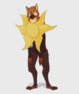 4_toes anthro black_long_sleeved_shirt bottomwear clothing costume embarrassed feet grey_bottomwear grey_clothing grey_pants looking_away male pants simple_background solo sun toes white_background depictionexpress canid canine canis domestic_dog german_shepherd herding_dog mammal pastoral_dog absurd_res full-length_portrait hi_res portrait