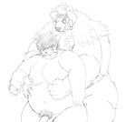 anthro balls belly duo flaccid genitals hug hugging_another hugging_from_behind human_on_anthro humanoid_genitalia humanoid_hands humanoid_penis interspecies kemono male male/male moobs nipples overweight overweight_male penis pubes simple_background white_background moujya lifewonders tokyo_afterschool_summoners chubby_protagonist_(tas) kimun_kamui_(tas) protagonist_(tas) bear human mammal 2021 hi_res monochrome sketch