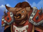 anthro armor horn male solo conditional_dnp nakoo blizzard_entertainment warcraft basti_briskmane bovid bovine mammal tauren 2019 bust_portrait portrait sketch