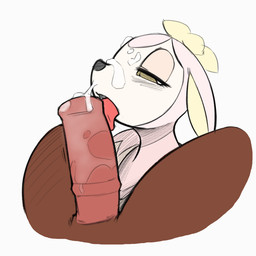 after_sex ambiguous_gender animal_genitalia animal_penis blush bodily_fluids cum cum_on_face cum_on_muzzle duo equine_genitalia equine_penis erection feral genital_fluids genitals licking male open_mouth oral penile penis penis_lick sex simple_background tongue tongue_out florecentmoo third-party_edit nintendo pokemon deer deerling generation_5_pokemon mammal pokemon_(species) spring_deerling 1:1 2015 hi_res source_request