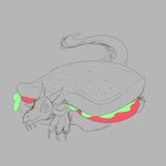 ambiguous_gender blush bread claws feral food fruit horn in_bread lettuce looking_at_viewer plant sandwich_(food) simple_background smile solo tail tomato vegetable kyain mythology deviant_(theratofthebath) dragon mythological_creature mythological_scalie scalie 1:1 absurd_res hi_res