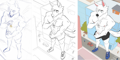 anthro areola balls big_balls big_penis blue_bottomwear blue_clothing blue_footwear blue_shoes blue_shorts blush blush_lines bottomwear clothed clothed_anthro clothed_male clothing duo footwear fully_clothed fully_clothed_anthro fully_clothed_male fur genitals group larger_male macro male partially_clothed partially_clothed_anthro partially_clothed_male penis penis_poking_out pink_areola shoes shorts size_difference smaller_male white_body white_fur yellow_body yellow_fur dudenahuel nahuel_(dudenahuel) canid canine canis crocodile crocodilian lagomorph leporid mammal maned_wolf rabbit reptile scalie snake wolf 2023 absurd_res flat_colors guide_lines hi_res