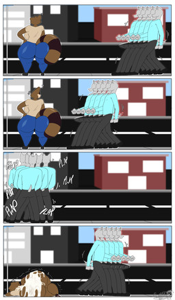 4_panel_comic after_sex ambiguous_penetration anthro big_breasts big_butt bodily_fluids breasts building butt cum cum_covered cum_on_butt detailed_background dominant dominant_male erection excessive_cum excessive_genital_fluids female gangbang genital_fluids group group_sex huge_butt humor male male/female messy onomatopoeia penetration plap_(sound) questionable_consent sex shitpost sound_effects text thick_thighs masterj291 canid canine canis domestic_dog mammal procyonid raccoon 2024 absurd_res comic digital_media_(artwork) hi_res meme