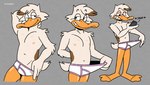 anthro barefoot beak bedroom_eyes briefs briefs_only briefs_pull brown_highlights clothed clothing clothing_pull colored_seam_underwear feathers feet finger_in_underwear half-closed_eyes hand_behind_back highlights_(coloring) male narrowed_eyes navel nipples one_eye_closed orange_beak orange_legs photographing_penis pink_seam_briefs pink_seam_underwear seductive smile solo taking_picture tan_body tan_feathers tighty_whities topless underwear underwear_only underwear_pull white_briefs white_clothing white_underwear wink tadaoardo modjo anatid anseriform avian bird duck absurd_res hi_res