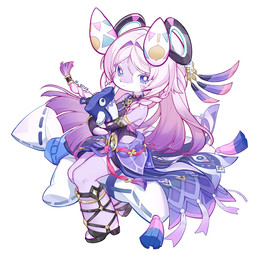 accessory anthro blue_eyes braided_hair female fur hair hair_accessory holding_object long_hair pink_hair purple_body purple_fur simple_background solo white_background sneeze_(snze) genshin_impact mihoyo citlali_(genshin_impact) melusine_(genshin_impact) 1:1 hi_res