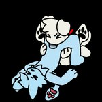 anthro duo fellatio knot male male/male oral penile sex mushroomwolf changed_(video_game) squid_dog_(changed) canid canine mammal 1:1 2d_animation animated low_res motion_tweening short_playtime