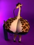 air_tank anthro areola big_breasts breast_expansion breasts clothed clothing expansion female fur hair huge_breasts hyper hyper_breasts inflation simple_background smile solo standing anthroanim kenja_giraffe giraffe giraffid mammal 3:4 3d_(artwork) absurd_res digital_media_(artwork) hi_res