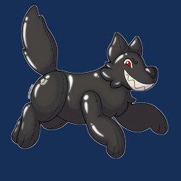 black_body chibi inflatable pool_toy red_eyes simple_background smile tail teeth transparent_background symrea animate_inanimate living_inflatable 1:1 2022 alpha_channel hi_res