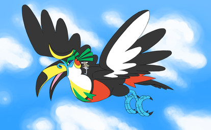4_toes ambiguous_gender beak carrying_another duo excited extreme_size_difference feathers feet female female_human feral flying larger_feral macro open_beak open_mouth riding riding_on_back side_view size_difference sky smaller_female smaller_human spread_wings straddling tail tail_feathers toes wings zygodactyl aurora-xatu fakemon nintendo pokemon lillie_(pokemon) avian bird human mammal mega_toucannon_(aurora_xatu_fakemon) 2024 absurd_res digital_media_(artwork) digital_painting_(artwork) hi_res painting_(artwork)