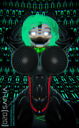 abs anthro big_breasts black_body blue_hair bone breasts curvy_figure cybernetics female female_focus glowing glowing_eyes hair holographic holographic_screen huge_thighs machine monster_girl_(genre) muscular muscular_anthro muscular_arms muscular_female nude skull solo thick_thighs thigh_gap 020_sar-ia scp_foundation scp-1471-a canid canine cyborg humanoid malo mammal monster robot robot_humanoid 3d_(artwork) digital_media_(artwork) hi_res