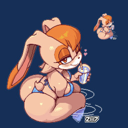 anthro bedroom_eyes beverage big_butt bikini bikini_bottom bikini_top blue_bikini blue_bikini_bottom blue_bikini_top blue_clothing blue_swimwear blush butt clothed clothing female fur glistening glistening_butt hair heart_symbol looking_at_viewer looking_back looking_back_at_viewer mature_anthro mature_female multicolored_body multicolored_fur narrowed_eyes one_eye_closed orange_body orange_eyes orange_fur orange_hair seductive simple_background smile smiling_at_viewer solo swimwear tail tan_body tan_fur thick_thighs transparent_background two-piece_swimsuit water white_body white_fur wide_hips wink winking_at_viewer zh7 sega sonic_the_hedgehog_(series) vanilla_the_rabbit lagomorph leporid mammal rabbit 1:1 2025 alpha_channel digital_media_(artwork) pixel_(artwork) wplace_(artwork)