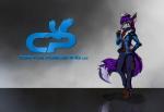 anthro breasts clothed clothing dipstick_tail female fur grey_body grey_fur hair markings multicolored_tail purple_hair solo tail tail_markings white_tail_tip sw1tchbl4de dreamkeepers the_wayward_astronomer miri_rodgers canid canine fox mammal 2016