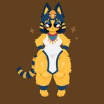 1:1 animal_crossing ankha_(animal_crossing) anthro clothed clothing digital_media_(artwork) felid feline female mammal naycelium nintendo simple_background solo standing tabard