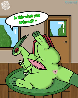 anus building feet foot_focus genitals green_body house lying male male/male on_side penis presenting presenting_anus sky solo speech_bubble cometmystic21 nintendo pokemon arthropod dragonfly flygon generation_3_pokemon insect pokemon_(species) 4:5