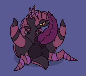 animal_genitalia balls big_balls big_penis big_sheath black_body butt countershading darkened_balls darkened_genitalia darkened_sheath exoskeleton feral genitals half-closed_eyes huge_balls huge_penis hyper hyper_balls hyper_genitalia hyper_penis looking_at_viewer lying male narrowed_eyes on_back orange_sclera penis presenting presenting_hindquarters presenting_penis purple_stripes red_body shadow sheath simple_background small_tail solo stripes tail tapering_penis thick_thighs unusual_anatomy unusual_genitalia unusual_penis gandergeist nintendo pokemon arthropod generation_5_pokemon myriapod pokemon_(species) scolipede aliasing binary_drawing digital_drawing_(artwork) digital_media_(artwork)