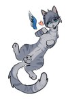 anatomically_correct anatomically_correct_genitalia anatomically_correct_sheath animal_genitalia anthro anus balls butt feathers feline_genitalia feline_sheath feral fur genitals grey_body grey_fur hair heart_symbol male sheath simple_background solo tail nothing22c warriors_(book_series) jayfeather_(warriors) domestic_cat felid feline felis mammal 2:3 digital_media_(artwork)