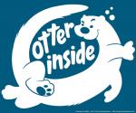 3_toes ambiguous_gender bubble eyebrows feet fur logo parody raised_eyebrow simple_background solo teal_background text toes cooner intel mammal mustelid otter 2013 6:5 digital_media_(artwork) english_text url watermark