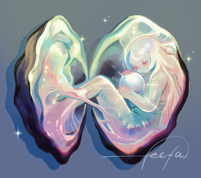 5_fingers blush eyes_closed female fingers gem hair iridescent_body iridescent_hair monster_girl_(genre) nude pearl_(gem) simple_background solo sparkles split_form tail vein feefal animal_humanoid aquatic aquatic_humanoid bivalve bivalve_humanoid humanoid humanoid_merfolk merfolk mollusk mollusk_humanoid oyster oyster_humanoid digital_media_(artwork) hi_res