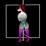 anthro backwards bulge butt clothing dancing footwear high_heels legwear male pole pole_dancing shoes socks solo faticox_(artist) american_opossum mammal marsupial 1:1