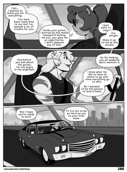 anthro breasts car clothed clothing detailed_background dialogue duo female fingers hair male open_mouth outside pupils size_difference smile text three-quarter_view topwear vehicle nimzy noms_(nimzy) tobi_(nimzy) cricetid felid hamster hybrid liger mammal pantherine rodent comic english_text hi_res monochrome url