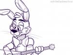 4:3 animatronic anthro bonnie_(fnaf) bow_(feature) bow_tie five_nights_at_freddy's lagomorph leporid machine male mammal rabbit robot scottgames simple_background solo toy-bonnie white_background