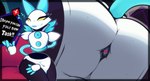 anthro big_butt blue_hair butt duo extreme_size_difference female hair larger_female machine male male/female micro sitting_on_another size_difference smaller_male text thick_thighs yellow_eyes mukaxslivka deltarune undertale_(series) kris_(deltarune) tasque_manager darkner felid feline human mammal robot digital_media_(artwork) english_text hi_res