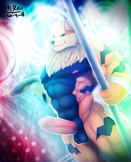 abs anthro anthrofied balls erection genitals looking_at_viewer male muscular muscular_anthro muscular_male nipples nude penis pokemorph pole smile solo shirou_shikuro nintendo pokemon arcanine canid canine generation_1_pokemon mammal pokemon_(species) 2018 hi_res