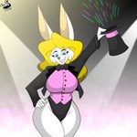 anthro clothing curvy_figure female hair hat headgear headwear leotard magic_hat-trick magic_trick magician_hat solo top_hat chrisandcompany lagomorph leporid mammal rabbit 1:1 hi_res