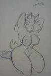 anthro biped breasts female genitals kneeling nipples pussy solo jaydademon undertale undertale_(series) toriel boss_monster_(undertale) bovid caprine mammal hi_res