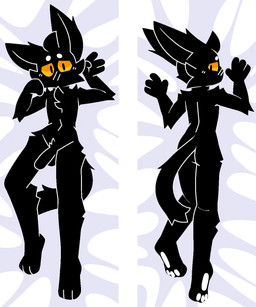 anthro bed_sheet bedding blush dakimakura fluffy fluffy_tail genitals lying male nude on_back on_front penis shy solo tail fringession bingo_(fringession) domestic_cat felid feline felis mammal 2_frame_animation animated dakimakura_design hi_res