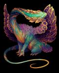 ambiguous_gender black_background claws feathered_wings feathers feral glowing glowing_eyes purple_body purple_feathers simple_background sitting solo tail wings bruncikara flight_rising mythology coatl_dragon dragon feathered_dragon feathered_scalie mythological_creature mythological_scalie scalie 2018 hi_res