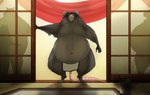 anthro belly big_belly bottomwear clothing detailed_background group loincloth male moobs navel overweight overweight_male solo_focus feedtheboss mammal murid murine rat rodent 2024 absurd_res hi_res