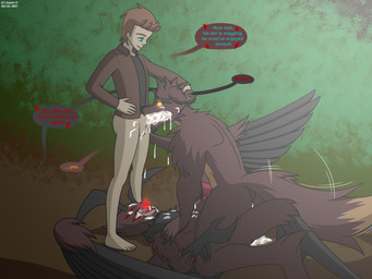 animal_genitalia animal_penis anthro balls black_body black_fur bodily_fluids brown_body brown_fur brown_hair canine_genitalia canine_penis cum cum_in_ass cum_in_mouth cum_inside dialogue erection forest forest_background fur genital_fluids genitals glowing glowing_eyes group group_sex hair human_on_anthro human_penetrating humanoid_genitalia humanoid_penis interspecies knot light male male/male male_on_human male_penetrated male_penetrating male_penetrating_male moonlight motion_lines muscular nature nature_background night open_mouth outside penetration penis penis_poking_out plant red_eyes sex size_difference smile speech_bubble text threesome tree yellow_eyes dustin_c mythology arlo_davis_(dustin_c) carlos_(dustin_c) malin_(dustin_c) mothman canid canine canis cryptid human mammal monster mythological_canine mythological_creature werecanid werecanine werecreature werewolf wolf 4:3 english_text hi_res source_request