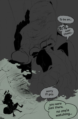 anthro between_toes blush dialogue dirty dirty_feet duo fantasizing feet foot_crush foot_fetish foot_focus foot_lick foot_play licking male male/male micro questionable_consent sex sleep_sex sleeping slice_of_life speech_bubble toes tongue trampling underfoot jibjoblemeza american_opossum ant arthropod hymenopteran insect mammal marsupial virginia_opossum comic hi_res