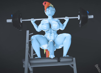 animal_genitalia animal_penis anthro anthrofied balls barbell barbell_squats blue_body blue_skin breasts crossgender crouching equine_genitalia equine_penis exercise flaccid ftg_crossgender fti_crossgender genitals gynomorph happy intersex low-angle_view nipples nude nude_anthro nude_gynomorph nude_intersex nude_workout one_eye_closed penis smile solo squats vein veiny_penis weightlifting wink workout screwingwithsfm friendship_is_magic hasbro my_little_pony rainbow_dash_(mlp) equid equine horse mammal pony 3d_(artwork) 3d_animation animated digital_media_(artwork) no_sound short_playtime video