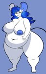 5_fingers 5_toes anthro areola belly belly_grab big_belly big_breasts big_ears biped black_nose blue_areola blue_background blue_eyes blue_hair blue_nipples breasts buckteeth cosmic_hair curvy_figure deep_navel ethereal_hair eyelashes fat_arms feet female fingers genitals hair hand_on_belly huge_breasts huge_hips huge_thighs inverted_nipples long_hair looking_at_viewer narrowed_eyes navel nipples nude one_eye_closed overweight overweight_anthro overweight_female poofy_hair puffy_areola pussy seductive simple_background smile solo standing star_eyes tail teeth thick_thighs thin_tail toes venus_figure white_body wide_hips mechaclank lola_twinklestar deity mammal mouse murid murine rodent 2023 digital_media_(artwork) full-length_portrait hi_res portrait