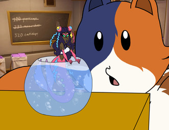 anthro duo female male male/female micro split_form hadleythefox epic_games fortnite meowscles starfish_(fortnite) aquatic humanoid merfolk absurd_res hi_res
