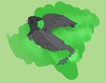 ambiguous_gender avian bird blue_eyes dailydolphin feathered_wings feathers feral fluffy fluffy_tail gradient_background grass_field gryphon hi_res looking_at_viewer looking_back mammal mythological_avian mythological_creature mythology neck_tuft resting simple_background solo tail tuft wings