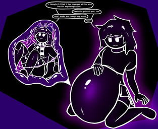 blush clothed clothing dialogue duo female front_view fully_clothed hair internal kneeling long_hair male male/female sitting smile vore willing_prey detrevni detrevni_(detrevni) invertness_(invertness) animal_humanoid canid canid_humanoid canine canine_humanoid fox_humanoid humanoid mammal mammal_humanoid void_monster hi_res