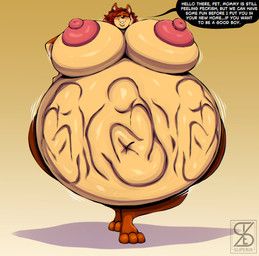 abdominal_bulge ambiguous_gender ambiguous_prey anthro anthro_pred areola belly big_areola big_belly big_breasts big_nipples blush body_outline breasts dialogue female female_anthro female_pred front_view fur glistening glistening_areola glistening_belly glistening_breasts glistening_nipples good_boy greeting hair hand_on_face hand_on_hip hand_on_own_hip huge_areola huge_belly huge_breasts huge_nipples imminent_vore inviting_viewer looking_at_viewer looking_down low-angle_view mature_anthro mature_female motion_lines multicolored_body multicolored_fur multiple_prey navel nipples nude nude_anthro nude_female oral_vore short_hair smile solo speech_bubble squirming struggling struggling_prey talking_to_viewer text thick_thighs vore wide_hips superix mama_maria canid canine canis domestic_dog mammal absurd_res digital_drawing_(artwork) digital_media_(artwork) english_text hi_res