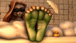 4_toes anthro bath bathing bathtub black_body black_fur black_nose blindfold brown_body brown_fur brown_hair bubble bubble_bath claws colored_nails curling_toes feathers feet female foot_fetish foot_focus full_foot_pawpads fur green_body green_claws green_fur green_lips green_lipstick green_nail_polish green_nails green_skin hair hairy humanoid_feet latex laugh lips lipstick loose_feather makeup nails plantigrade rubber_duck smile soles solo thick_lips tickle_fetish tickle_torture tickling toe_claws toes wrinkled_feet wrinkles conditional_dnp zp92 rachel_raccoon_(zp92) mammal procyonid raccoon 3d_(artwork) 3d_animation animated digital_media_(artwork) short_playtime