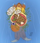 anthro digestion duo fatal_vore internal licking licking_lips male male/male male_pred male_prey oral_vore recursive_vore river swimming tongue tongue_out unwilling_prey vore cedarott nintendo pokemon effie_(kittycatnai) eevee floatzel floragato generation_1_pokemon generation_4_pokemon generation_9_pokemon pokemon_(species) hi_res