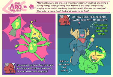 1_eye 2_horns anal anal_penetration blue_body blue_penis blush dialogue duo genitals green_body horn lamp lava_lamp machine male male/male mostly_nude nude penetration penis pink_eyes profanity red_body scarf scarf_only segmented_penis sharp_teeth spade_tail speech_bubble tail tail_grab teeth text gemsum arc_(gemsum) krekere_(gemsum) spit_(gemsum) demon goo_creature humanoid imp robot robot_humanoid 2024 comic english_text hi_res picture_in_picture