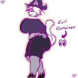 anthro bottomwear clothing female fishnet_clothing hand_on_butt hand_on_own_butt hat headgear headwear shorts solo standing witch_hat linkxilynx evil_container shiny_(shinycheemsborgor) deer domestic_cat felid feline felis mammal 1:1 absurd_res hi_res meme