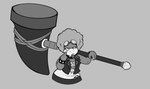 alternative_fashion anthro clothed clothed_anthro clothing eyewear gesture goggles grey_background hammer hand_gesture looking_at_viewer middle_finger punk simple_background solo standing tools thewilldpink mario_bros nintendo koopaling digital_drawing_(artwork) digital_media_(artwork) greyscale hi_res monochrome sketch