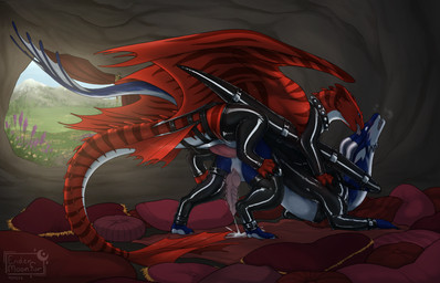 anal anal_penetration armwear bdsm blue_scar bodily_fluids bondage bondage_gear bound breath_fog clothing collar cum cum_on_ground cumming_from_anal_sex duo ejaculation female female_feral female_pegging_male female_penetrating female_penetrating_male feral feral_on_feral forked_tongue genital_fluids genitals head_lick horn knot knotted_penis latex legwear male male/female male_feral male_penetrated object_in_ass pegging penetration penis pillow red_body red_scales scales scar sex sex_toy sex_toy_in_ass sex_toy_insertion sharp_teeth strapon teeth tongue toying_partner wingbinders endermoonfur dreamworks european_mythology how_to_train_your_dragon mythology azmerond cheryl_(hunter12396) dragon fury_(httyd) mythological_creature mythological_scalie night_fury scalie western_dragon 14:9 hi_res