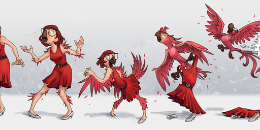 avian_feet beak claws clothed clothing discarded_clothing dress eyes_closed eyewear feather_growth feathered_wings feathers female feral flying glasses growth hair red_body red_feathers red_hair shrinking simple_background size_transformation solo species_transformation speech_bubble tail tail_feathers text transformation wings ruffu blue_sky_studios rio_(series) rio_2016 linda_gunderson ara_(genus) avian bird human macaw mammal neotropical_parrot parrot scarlet_macaw true_parrot english_text hi_res