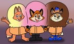 anthro chocolate_ice_cream clothing costume cream_(food) dessert female food food_costume gesture group hand_holding ice ice_cream ice_cream_costume neapolitan_ice_cream orange_body strawberry_ice_cream trio vanilla_ice_cream waving vixdojofox dreamworks rock_dog the_bad_guys darma_(rock_dog) diane_foxington lil'_foxy canid canine fox mammal