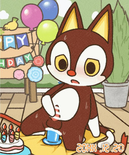 anal anal_masturbation anthro balls blush brown_body brown_fur chibi dildo dildo_sitting erection fur genitals male masturbation penetration penis red_nose sex_toy solo yellow_eyes anchan animal_crossing nintendo rudy_(animal_crossing) domestic_cat felid feline felis mammal 5:6 animated high_framerate no_sound short_playtime video